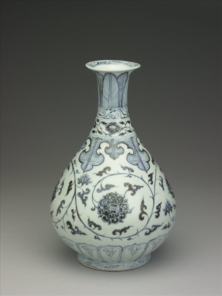 青花番蓮紋玉壺春瓶- 故宮