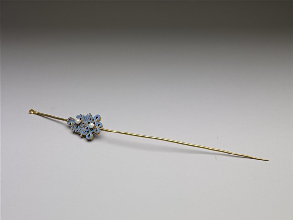 金點翠嵌珍珠壽喜盤長耳挖簪