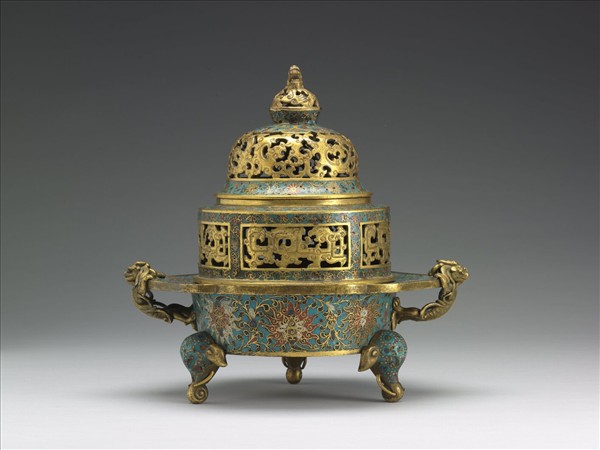 掐絲琺瑯螭耳爐