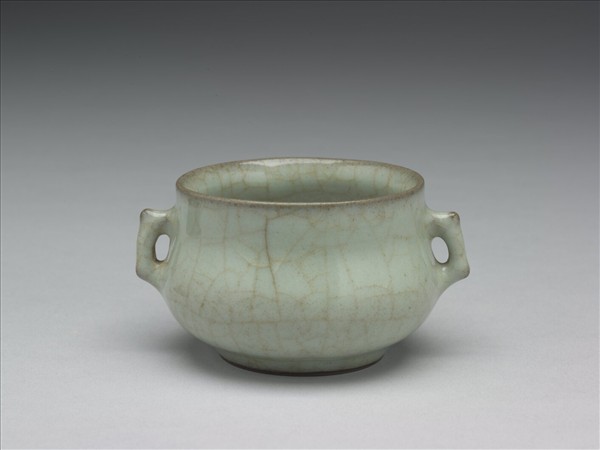 灰青釉雙耳爐