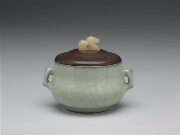 灰青釉雙耳爐