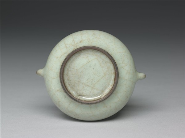 灰青釉雙耳爐