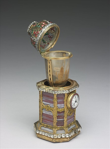 西洋瑪瑙嵌鐘燭台