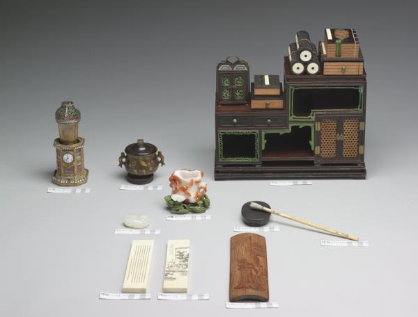 象牙雕冬夜讀書文鎮