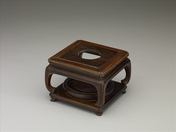 孔雀綠花觚 (附木座)