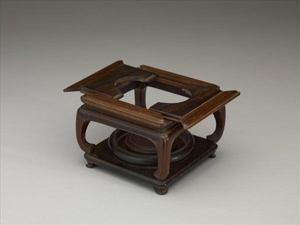 孔雀綠花觚 (附木座)