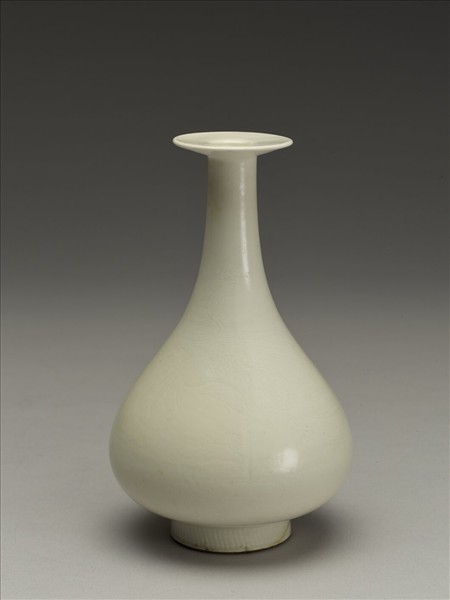 白瓷劃花丹鳳朝陽紋玉壺春瓶