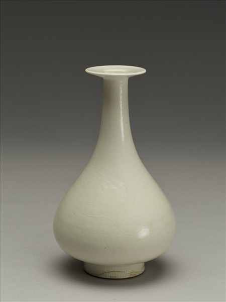 白瓷劃花丹鳳朝陽紋玉壺春瓶