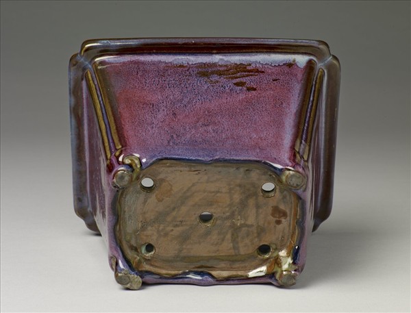 鈞窯 天藍葡萄紫釉長方花盆