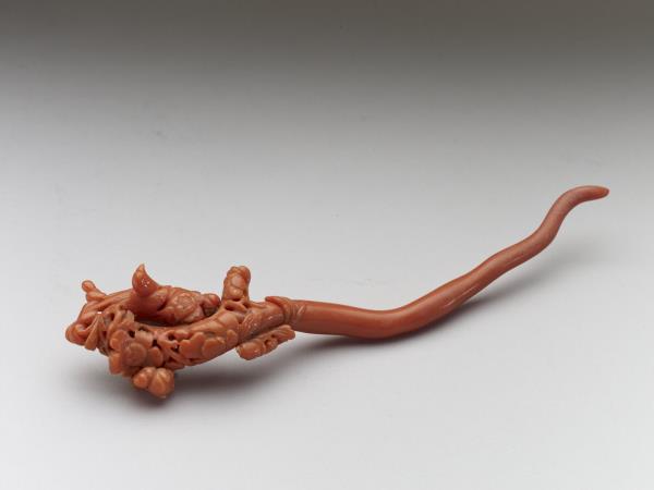 珊瑚花鳥簪