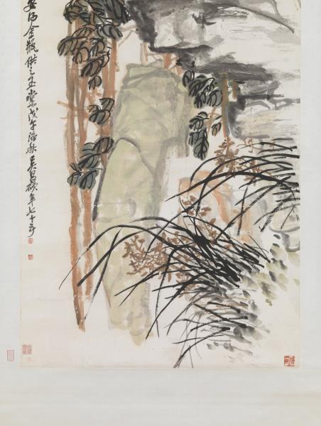 清吳昌碩富貴幽蘭　軸