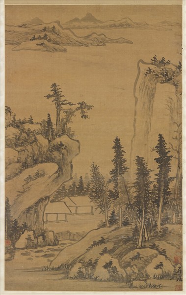 明羅牧山水四屏　軸