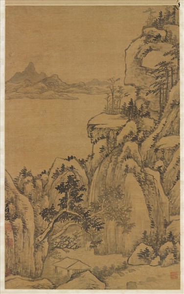 明羅牧山水四屏　軸