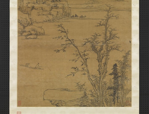 明羅牧山水四屏　軸