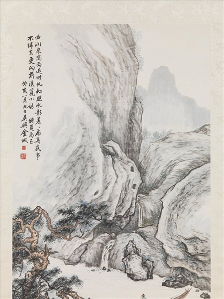 民國金城松溪渡舟　軸