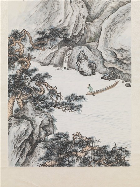 民國金城松溪渡舟　軸