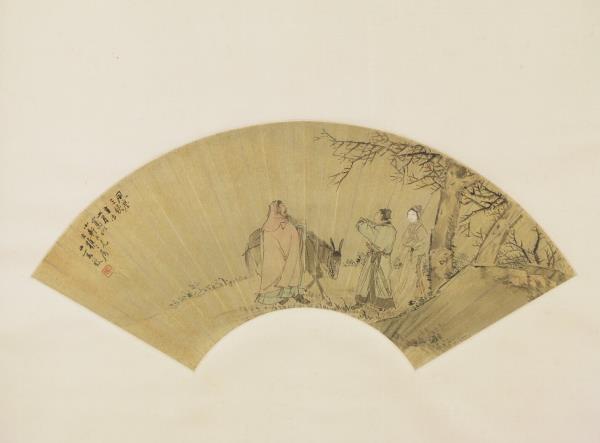 清沙馥風塵三俠扇面　軸