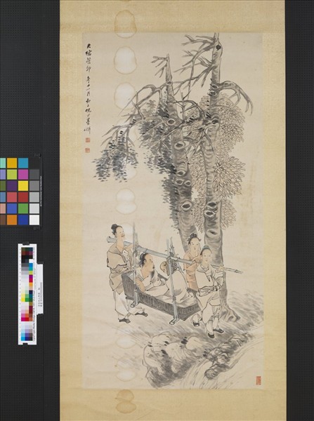 清倪田山輿圖　軸