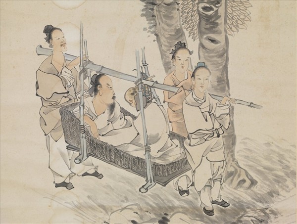 清倪田山輿圖　軸