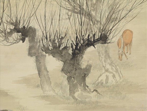 民國張善孖走馬看花　軸