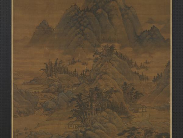 元趙雍江山放艇圖　軸