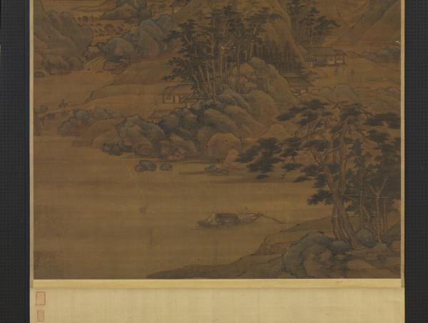 元趙雍江山放艇圖　軸
