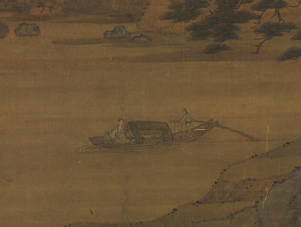 元趙雍江山放艇圖　軸
