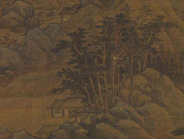 元趙雍江山放艇圖　軸