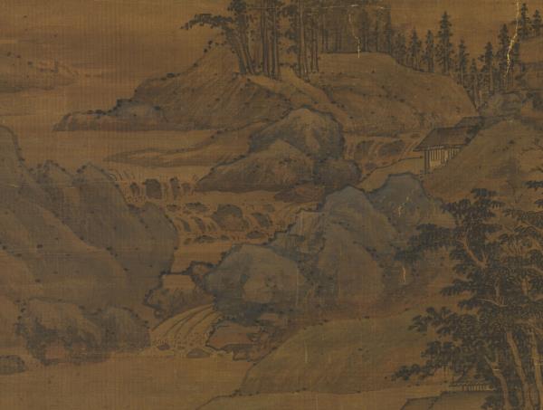 元趙雍江山放艇圖　軸