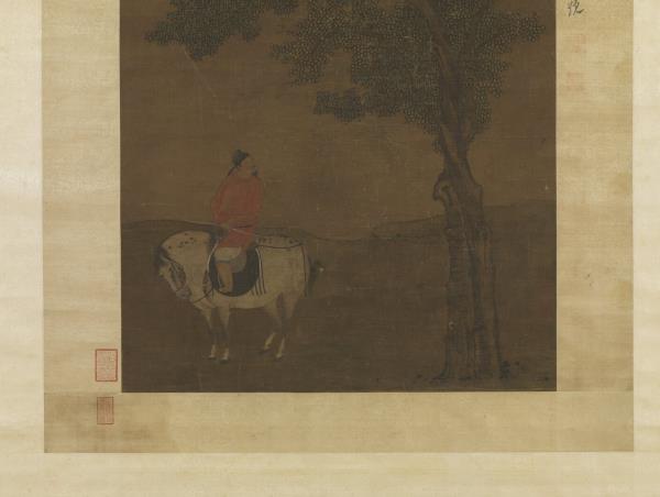 元趙雍春郊遊騎圖　軸