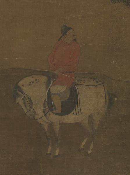 元趙雍春郊遊騎圖　軸