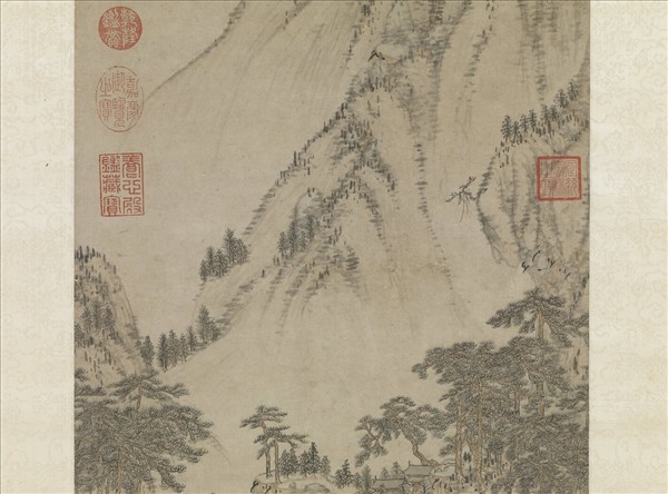 元馬琬秋山行旅　軸