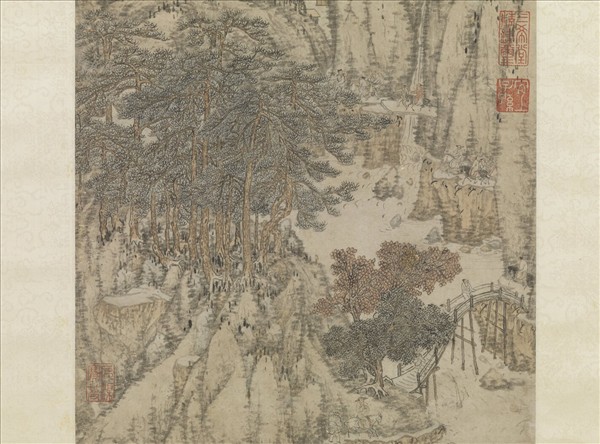 元馬琬秋山行旅　軸