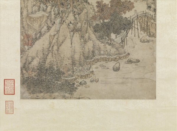 元馬琬秋山行旅　軸