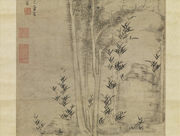 明顧正誼雲林樹石　軸