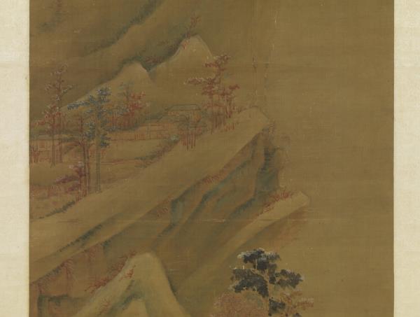 明趙左秋山紅樹圖　軸