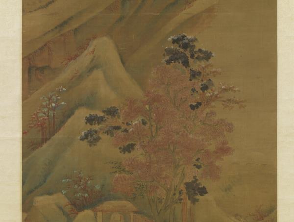 明趙左秋山紅樹圖　軸