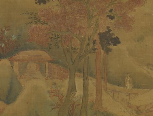 明趙左秋山紅樹圖　軸