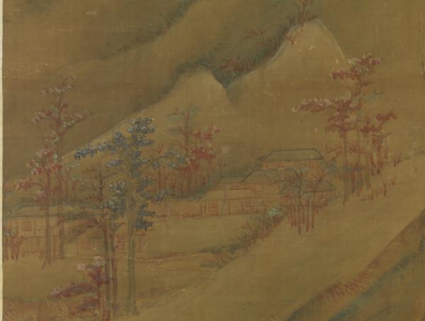 明趙左秋山紅樹圖　軸