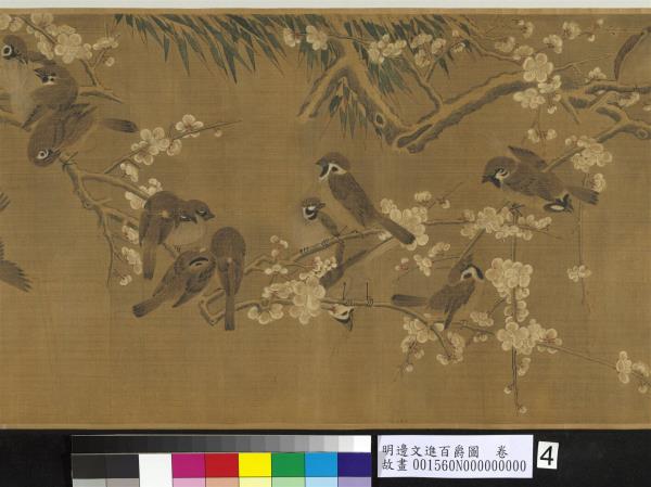 明邊文進百爵圖　卷