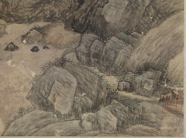 元張雨仿鄭虔林亭秋爽圖　軸