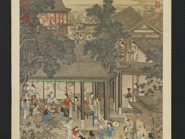 清姚文瀚歲朝歡慶圖　軸