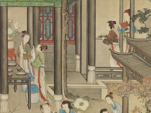 清姚文瀚歲朝歡慶圖　軸