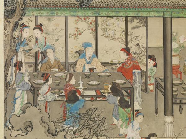 清姚文瀚歲朝歡慶圖　軸