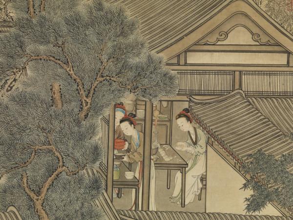 清姚文瀚歲朝歡慶圖　軸