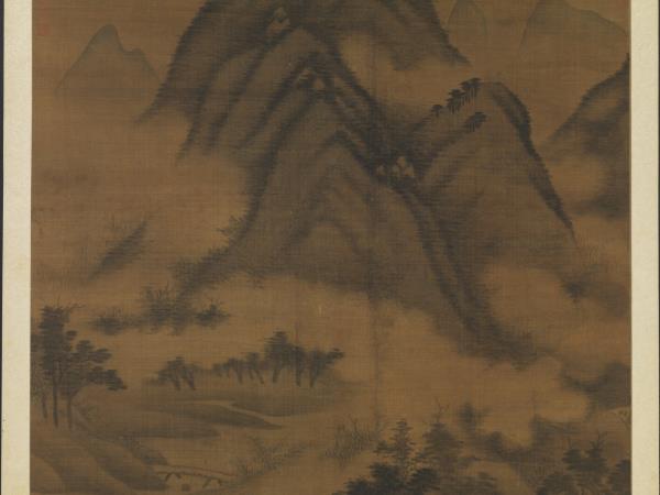 元高克恭青山白雲　軸