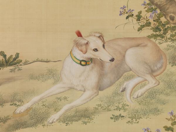 清郎世寧十駿犬睒星狼　軸