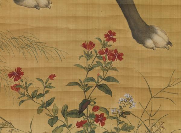 清郎世寧畫十駿犬雪爪盧　軸