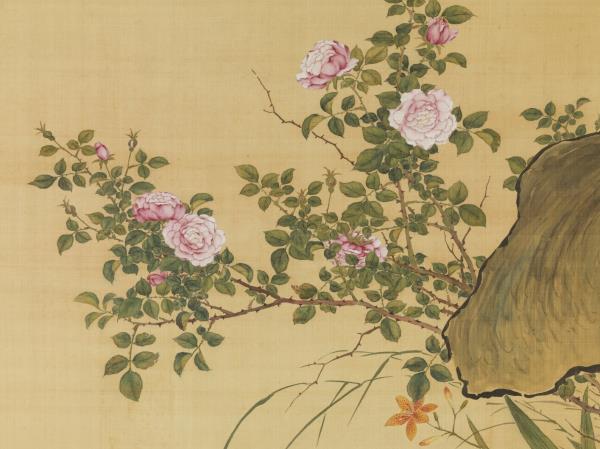 清郎世寧畫十駿犬驀空鵲　軸