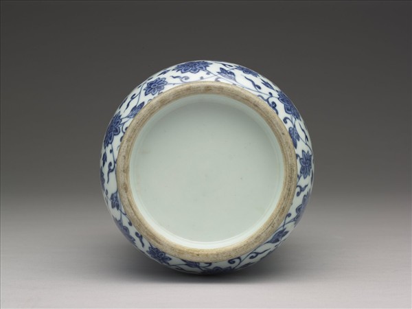 青花幾何紋壯罐